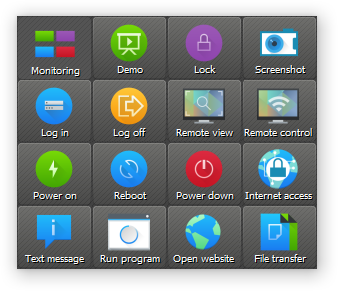 Panel de funciones disponibles en Veyon